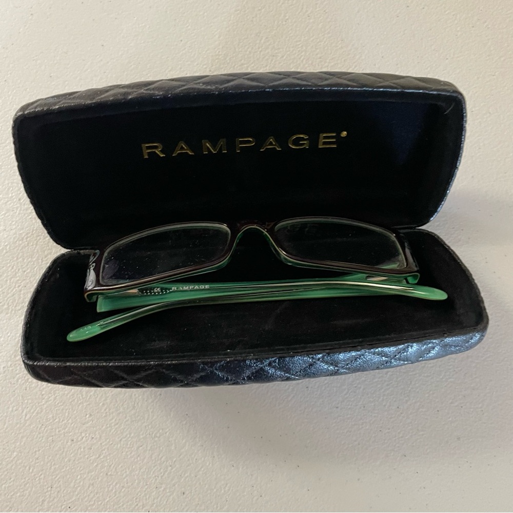 Rampage Brown and Green Glasses with Black Case